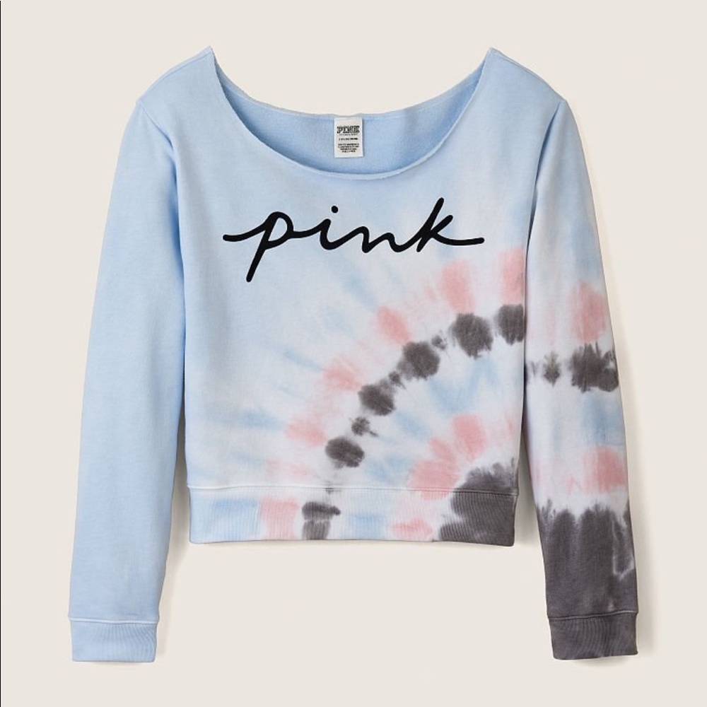 New!  PINK OFF THE SHOULDER SWEATSHIRT